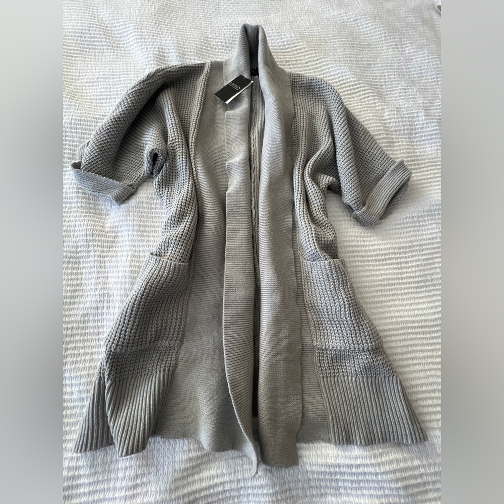 Ralph Lauren Women's Gray Vest Cardigan Short Sleeve Size S/M P/M - NWT